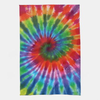 Hippy Tie Dye 60s Retro Colourful Boho Tea Towel