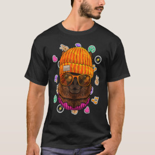 Hipster Alpaca Geek Nerd Glasses Animal Love Peace T-Shirt