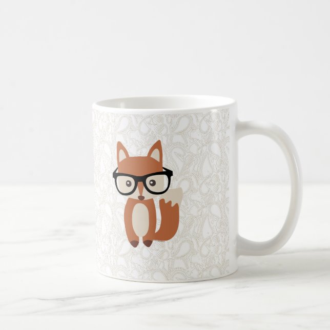 Hipster Baby Fox w/Glasses Coffee Mug (Right)