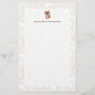 Hipster Baby Fox w/Glasses Stationery