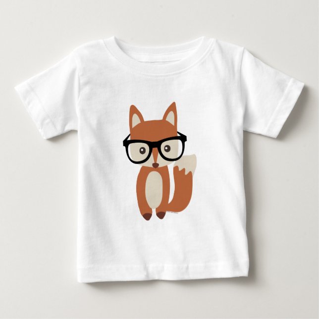 Hipster Baby Fox w/Glasses T-Shirt (Front)