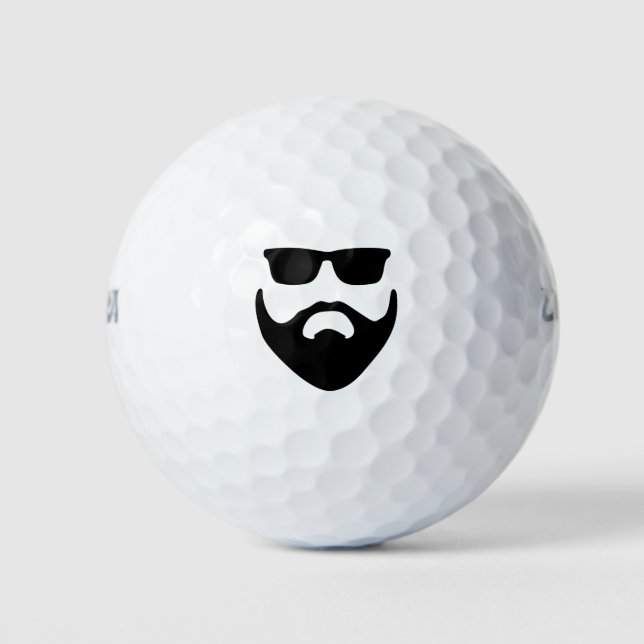 hipster beard and sunglasses golf balls (Front)