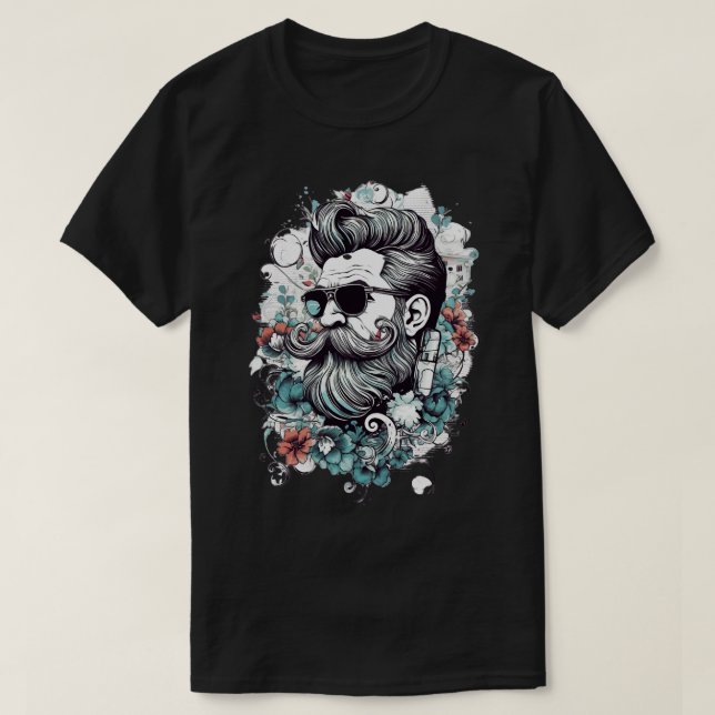 Hipster Beard Guy T-Shirt (Design Front)