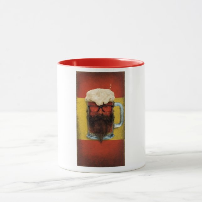 Hipster Bearded Beer Mug Art Mug (Center)