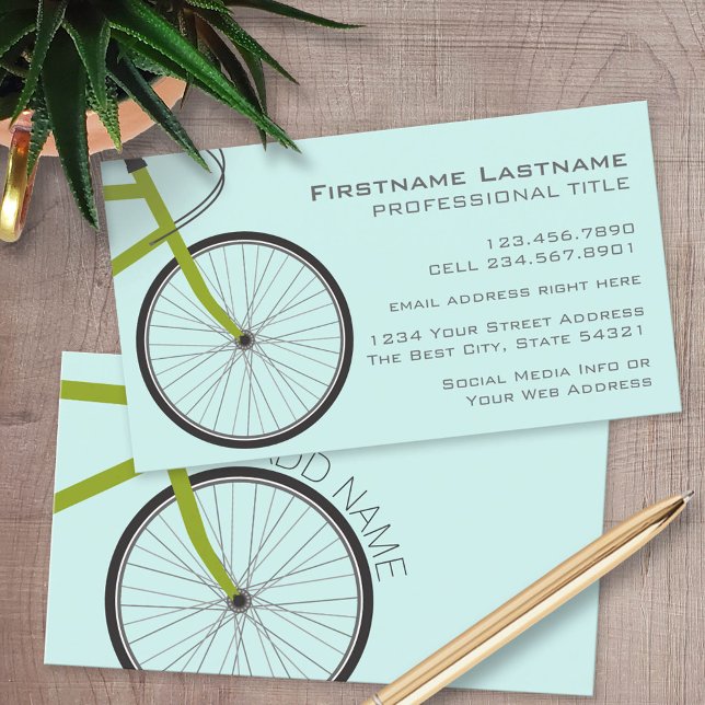 Hipster Bicycle Wheel with Custom Name Business Card (Custom Business Card)