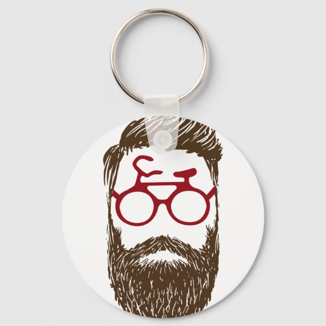 Hipster biker key ring (Front)