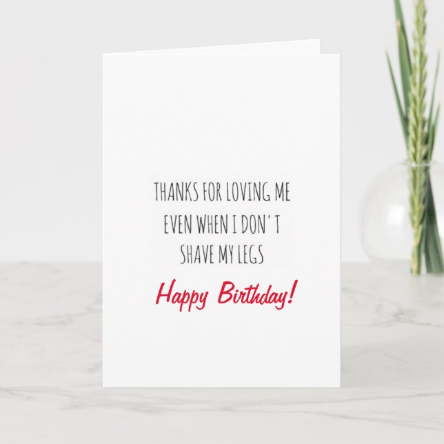 Hipster Birthday Card Beard bearded boyfriend (Front)