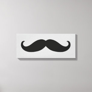 Hipster Black Moustache Canvas Print