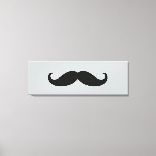 Hipster Black Moustache Canvas Print