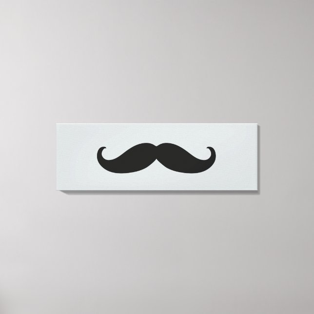 Hipster Black Moustache Canvas Print (Front)