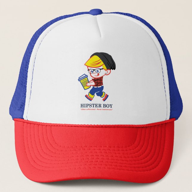 Hipster Boy - Parody illustration Trucker Hat (Front)