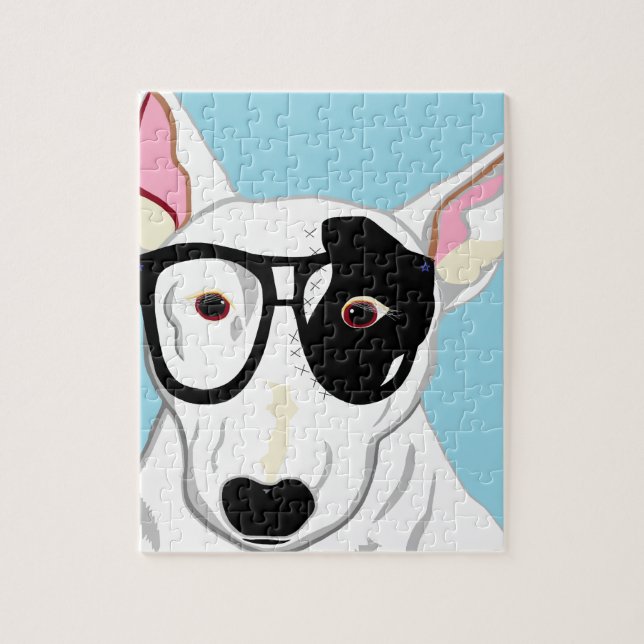 Hipster Bull Terrier Jigsaw Puzzle (Vertical)