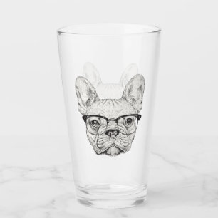 Hipster Bulldog Glass