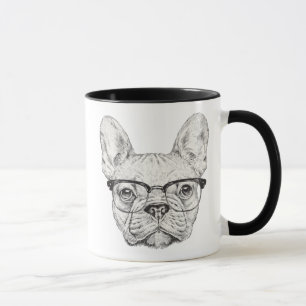 Hipster Bulldog Mug