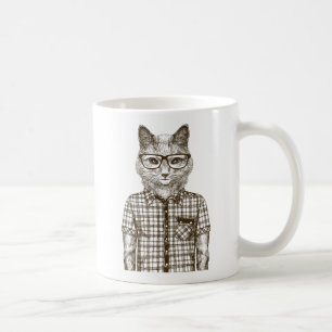 Hipster Cat Coffee Mug