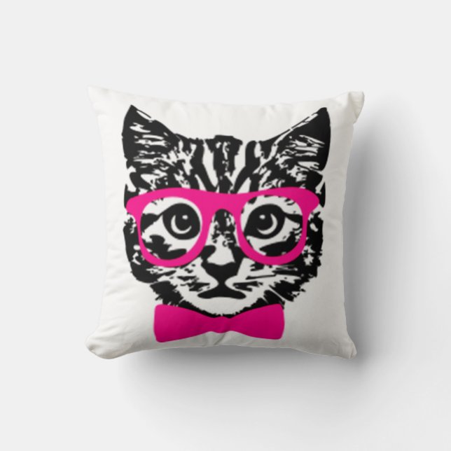 Hipster Cat Cushion (Front)