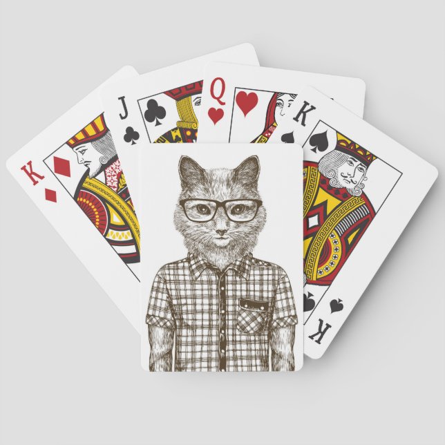 Hipster Cat Playing Cards (Back)