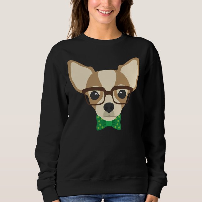 Hipster Chihuahua   Sweatshirt (Front)