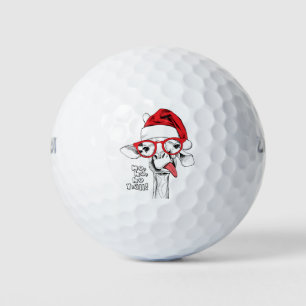 Hipster Christmas Giraffe Holidays Golf Balls