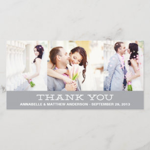 HIPSTER COLLAGE WEDDING THANK YOU PHOTO CARD