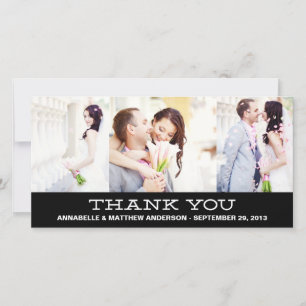 HIPSTER COLLAGE WEDDING THANK YOU PHOTO CARD