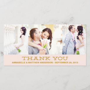 HIPSTER COLLAGE WEDDING THANK YOU PHOTO CARD