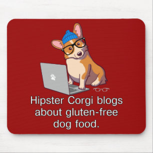 Hipster Corgi 2 Mouse Pad