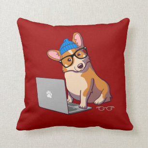 Hipster Corgi 2 Pillow (without text)