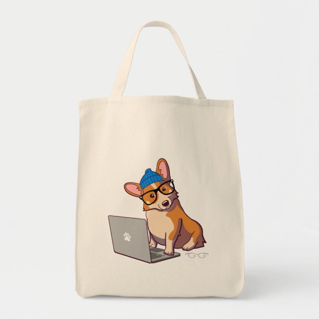 Hipster Corgi 2 (without text) Tote Bag (Front)