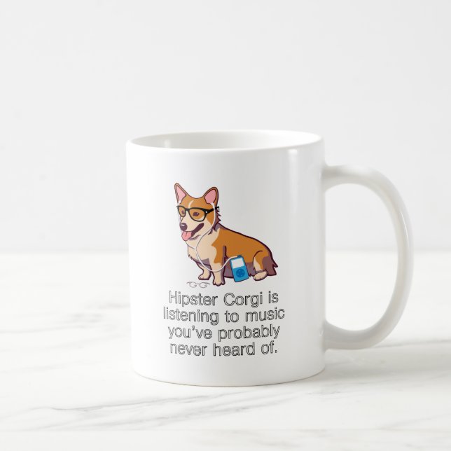Hipster Corgi Coffee Mug (Right)