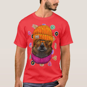 Hipster Corgi Geek Nerd Glasses Dog Love Peace Sig T-Shirt