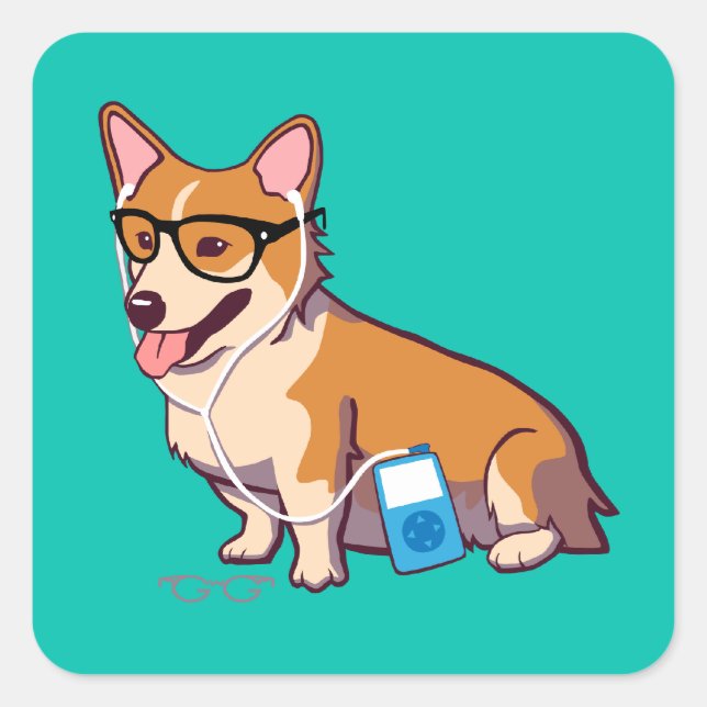 Hipster Corgi Stickers (Front)