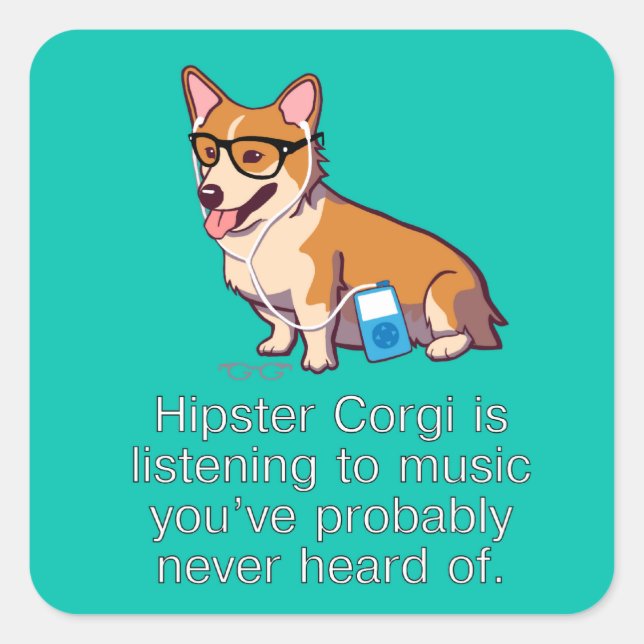Hipster Corgi Stickers (Front)