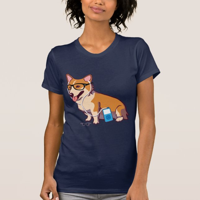 Hipster Corgi T-Shirt (without text) (Front)