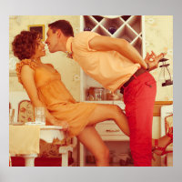 Hipster couple: trendy vintage café.