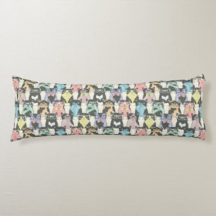 Hipster Cute Cats Pattern Body Cushion