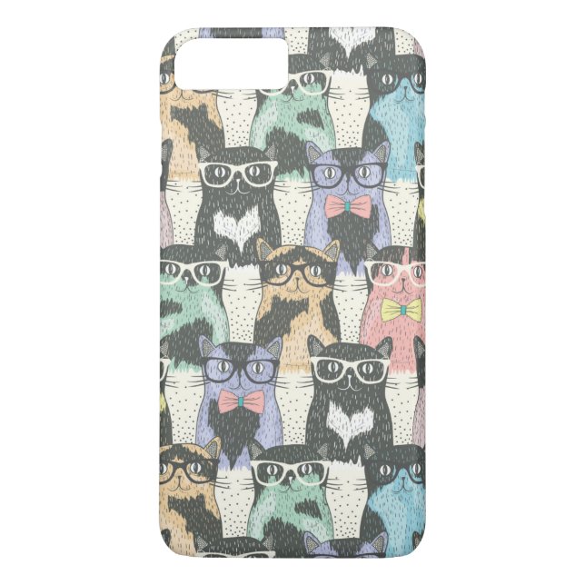 Hipster Cute Cats Pattern Case-Mate iPhone Case (Back)