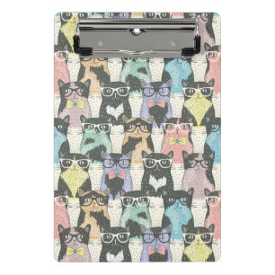 Hipster Cute Cats Pattern Mini Clipboard