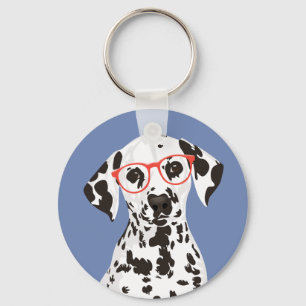 Hipster Dalmatian Keychain for Dalmatian Parents