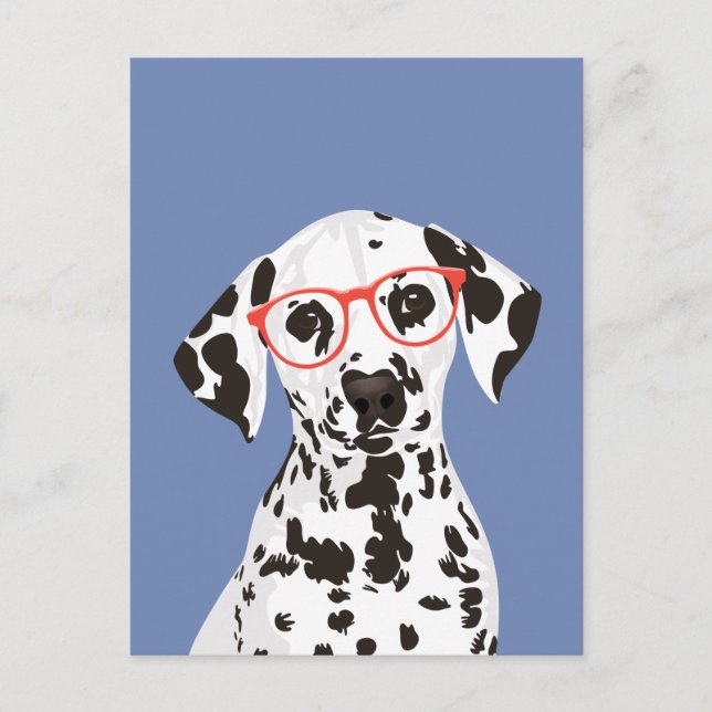 Hipster Dalmatian Postcard for Dalmatian Parents (Front)