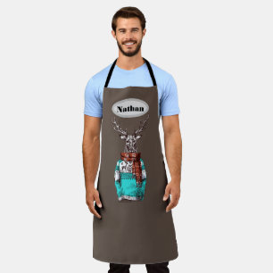 Hipster Deer Personalized Apron