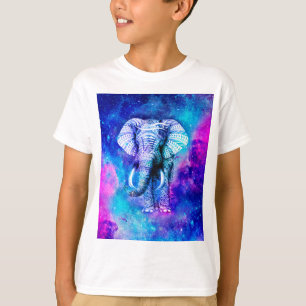 Hipster Elephant Nebula Space T-Shirt