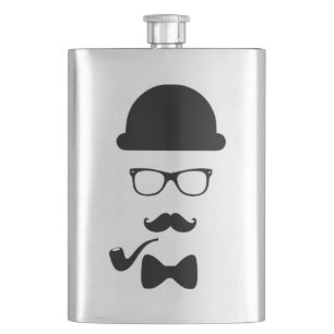 Hipster Face Classic Flask