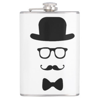 Hipster Face Vinyl Wrapped Flask