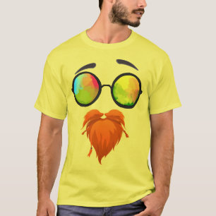 Hipster Face with Sunglasses and Beard T-Shirt