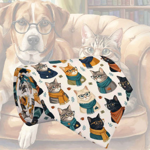 Hipster Faux Silk Stylish Cats Gentleman's Tie