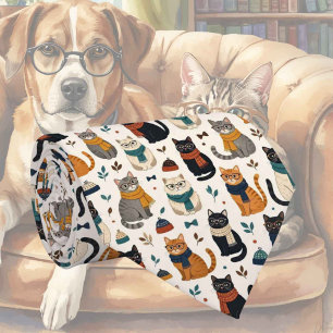Hipster Faux Silk Stylish Cats Gentleman's Tie