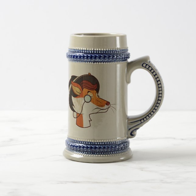 Hipster Fox Beer Stein (Right)
