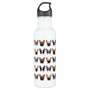 Hipster French Bulldog Pattern 710 Ml Water Bottle
