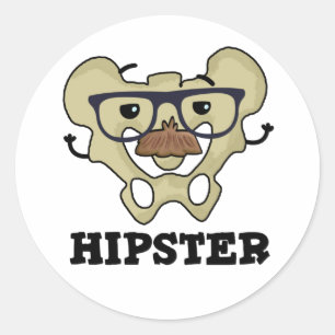 Hipster Funny Hip Bone Anatomy Pun Classic Round Sticker
